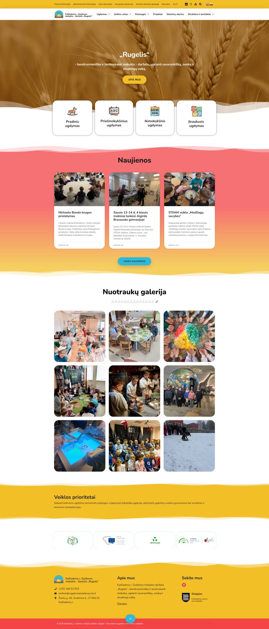 Jardim de Infância e Escola Rugelis em Gudiena, Distrito de Kaišiadorys